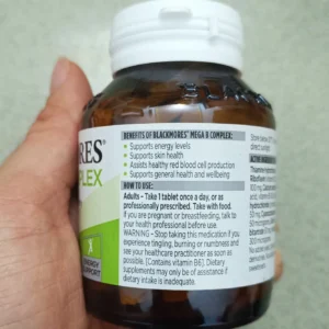Vitamin B tổng hợp Blackmores Mega B 75 viên của Úc Viên uống bổ sung B tái tạo năng lượng Blackmores Mega B Complex 75 viên