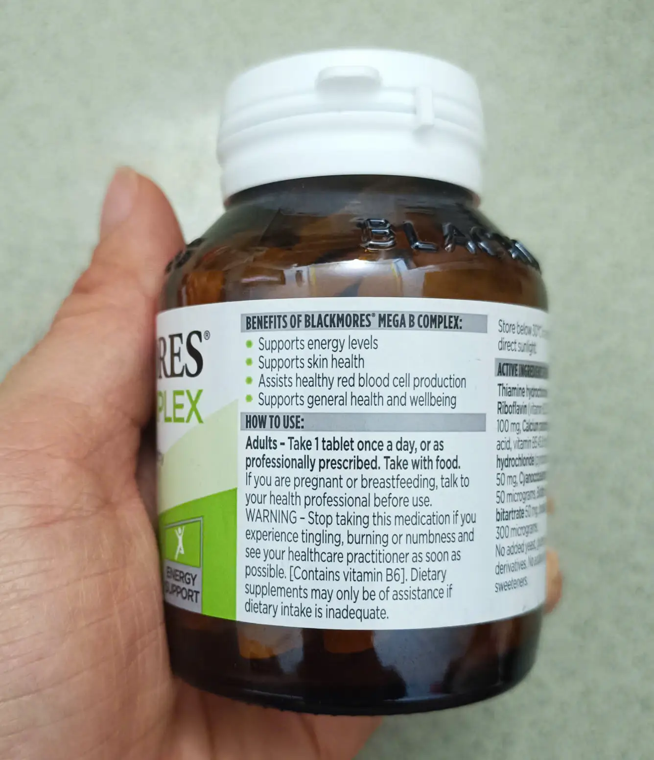 Vitamin B tổng hợp Blackmores Mega B 75 viên của Úc Viên uống bổ sung B tái tạo năng lượng Blackmores Mega B Complex 75 viên