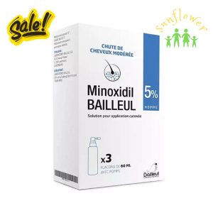 Xịt mọc tóc Minoxidil Bailleul 5% hộp 3 lọ x 60ml của Pháp