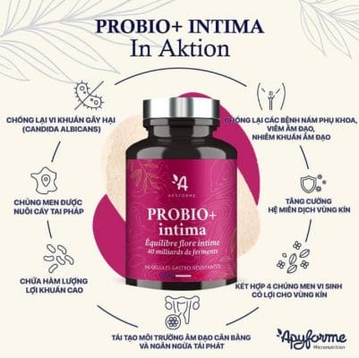Men vi sinh thuần chay Probio+ Intima Apyforme 60 viên của Pháp