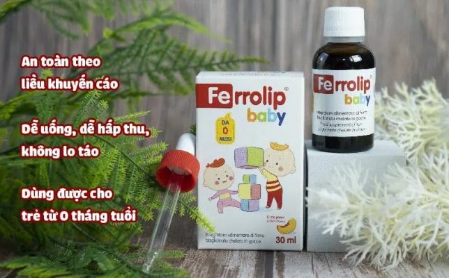 Sắt nước Ferrolip Baby vị đào cho bé 30ml của Italia