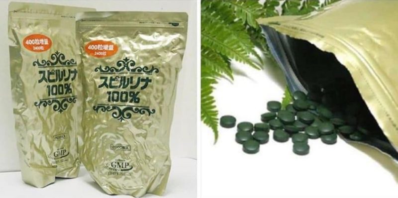 Túi tảo xoắn Spirulina 2400 viên của Nhật Bản