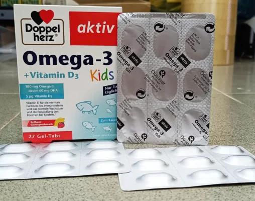 Viên nhai Doppelherz Omega 3 + Vitamin D3 Kids 27 viên cho bé