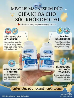 Viên uống Magie Mivolis 300 viên của Đức