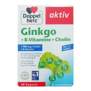 Viên uống bổ não Doppelherz Ginkgo + B-Vitamine + Cholin, 40 viên