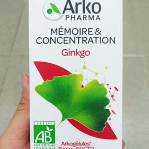 Bổ não Ginkgo Arkopharma Memoire & Concentration 150 viên của Pháp Viên uống bổ não Ginkgo Arkopharma 150 viên Pháp tăng cường trí nhớ