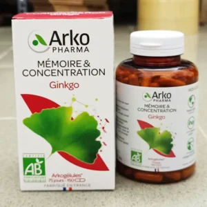 Bổ não Ginkgo Arkopharma Memoire & Concentration 150 viên của Pháp Viên uống bổ não Ginkgo Arkopharma 150 viên Pháp tăng cường trí nhớ của Pháp