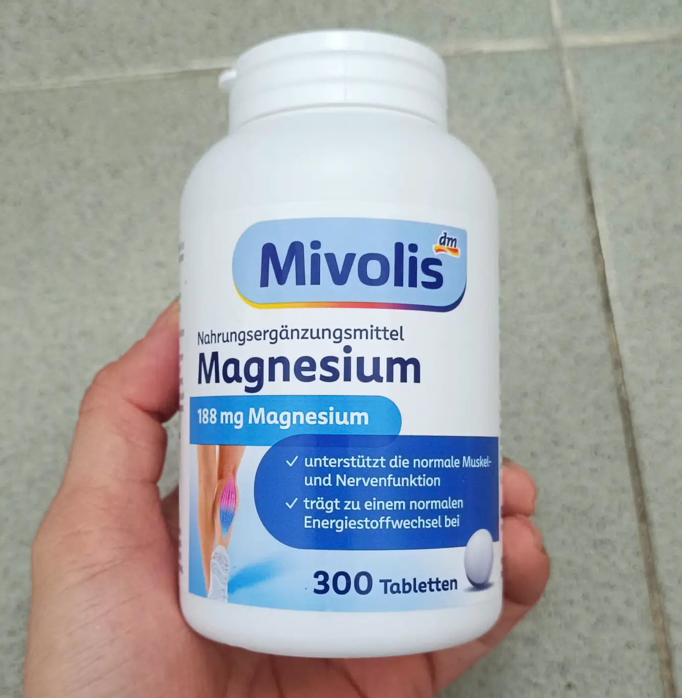 Viên uống Magie Mivolis Magnesium 300 viên của Đức Viên uống bổ sung magie Mivolis Magnesium, 300 viên