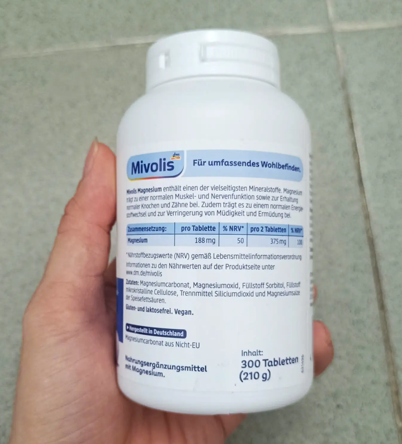 Viên uống Magie Mivolis Magnesium 300 viên của Đức Viên uống bổ sung magie Mivolis Magnesium, 300 viên của Đức