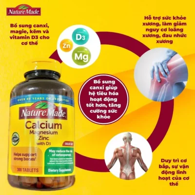 Calcium Magnesium Zinc With D3 Nature Made 300 viên