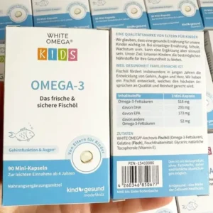 Dầu cá White Omega Kids Omega-3 Kindgesund 90 viên của Đức