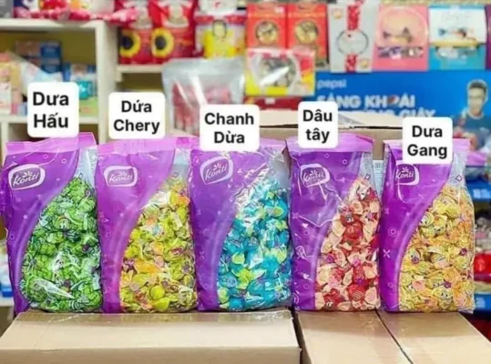 Kẹo dẻo Konti Nga vị trái cây gói 500g/1kg Kẹo Dẻo Konti Nga Siêu Ngon Gói 1kg