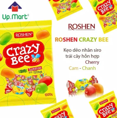 Kẹo dẻo con ong của Nga Crazy Bee Roshen túi 1kg Kẹo dẻo con ong của Nga Crazy Bee Roshen túi 1kg