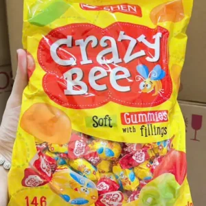 Kẹo dẻo con ong của Nga Crazy Bee Roshen túi 1kg Kẹo dẻo vị trái cây Crazy Bee của hãng Roshen
