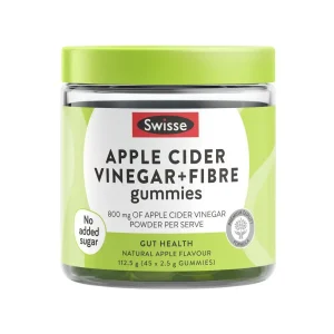 Kẹo giấm táo Swisse Apple Cider Vinegar + Fiber Gummies 45 viên của Úc