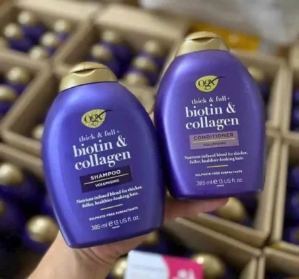 Set dầu gội xả OGX Thick & Full + Biotin & Collagen 385ml made in Greece Set dầu gội xả OGX Thick & Full + Biotin & Collagen 385ml made in Greece