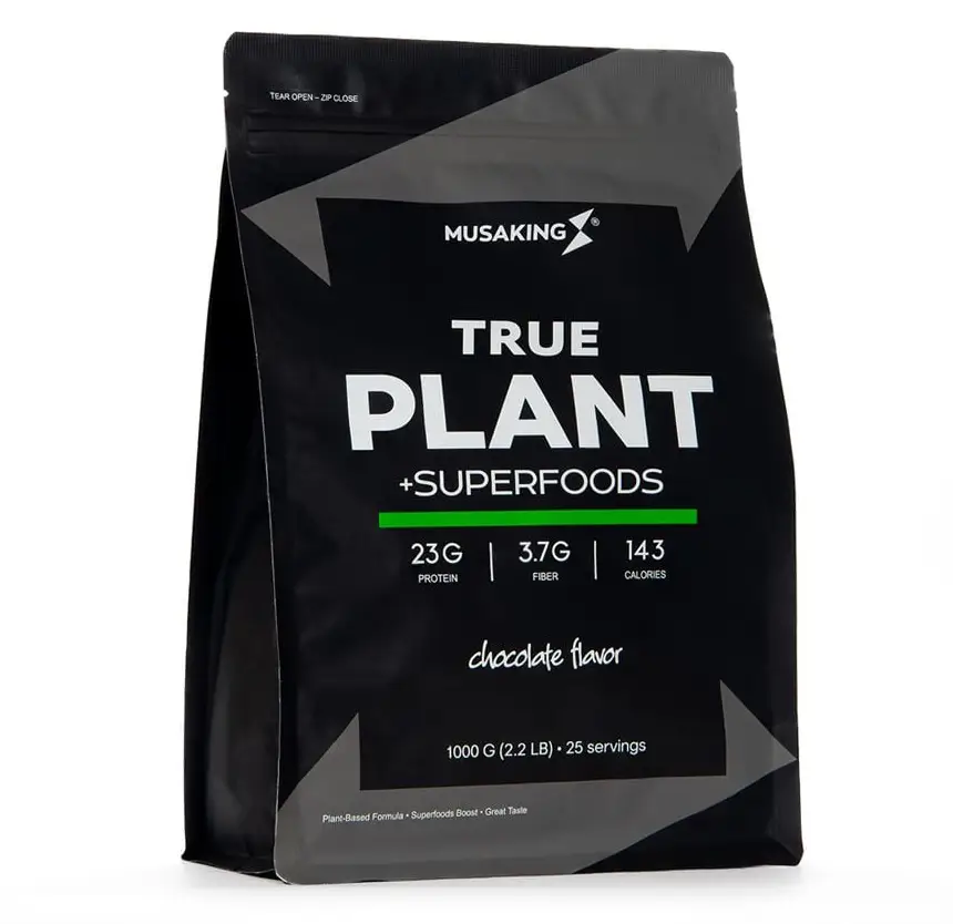 Sữa thực vật Pure Vegan Protein Body Gold túi 1 kg Sữa thực vật True Plant+ Musaking superfood durian blend