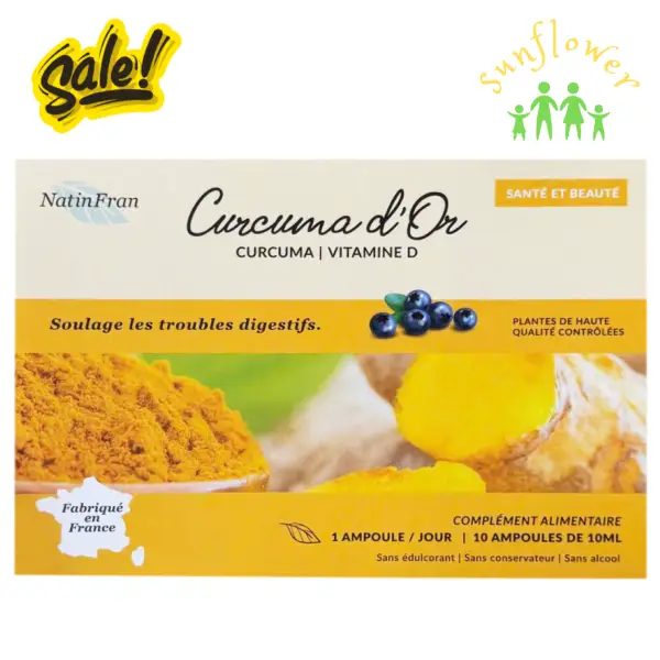 Tinh chất nghệ nano Curcuma d’Or NatinFran hộp 10 ống của Pháp Tinh chất nghệ nano Curcuma d’Or NatinFran hộp 10 ống của Pháp