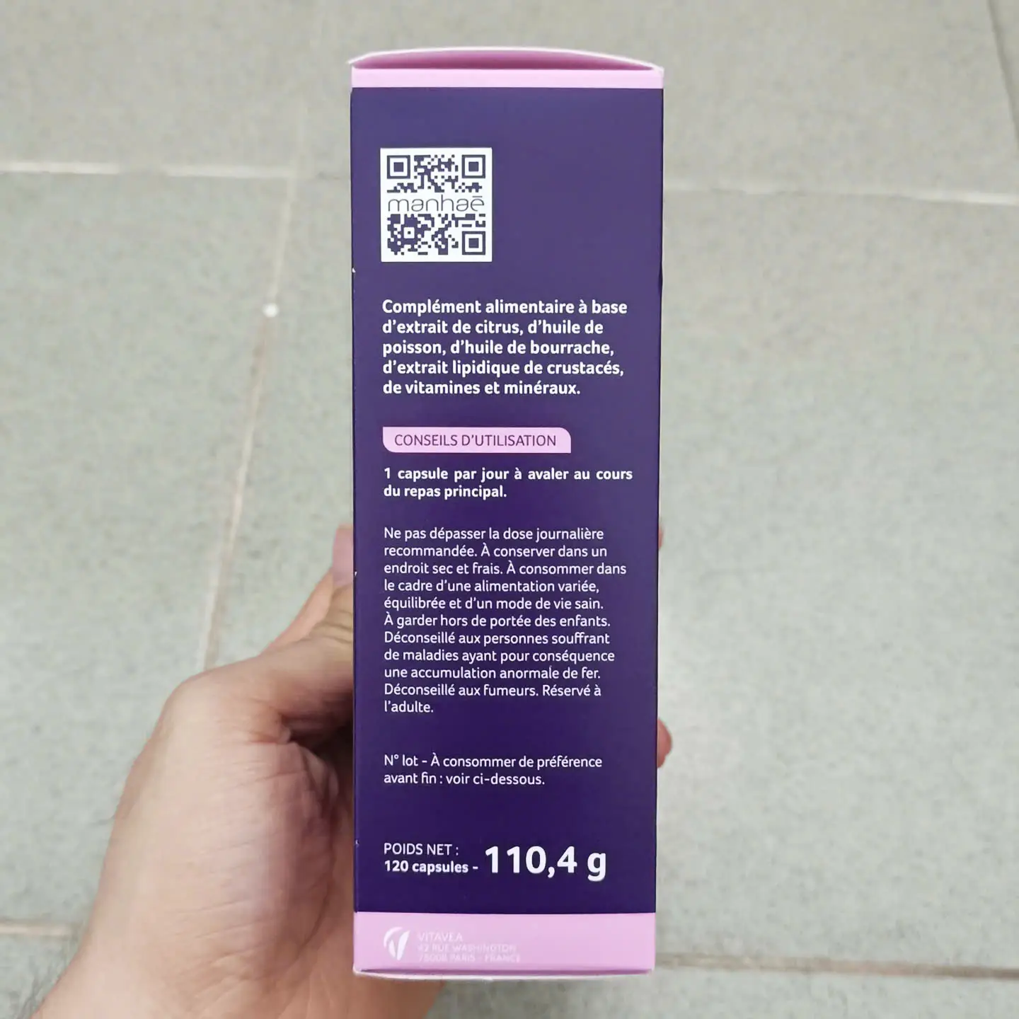 Viên uống nội tiết Manhae Menopause 120 viên của Pháp Viên Uống Nội Tiết Tố Manhae Menopause Nutrisanté 120 Viên