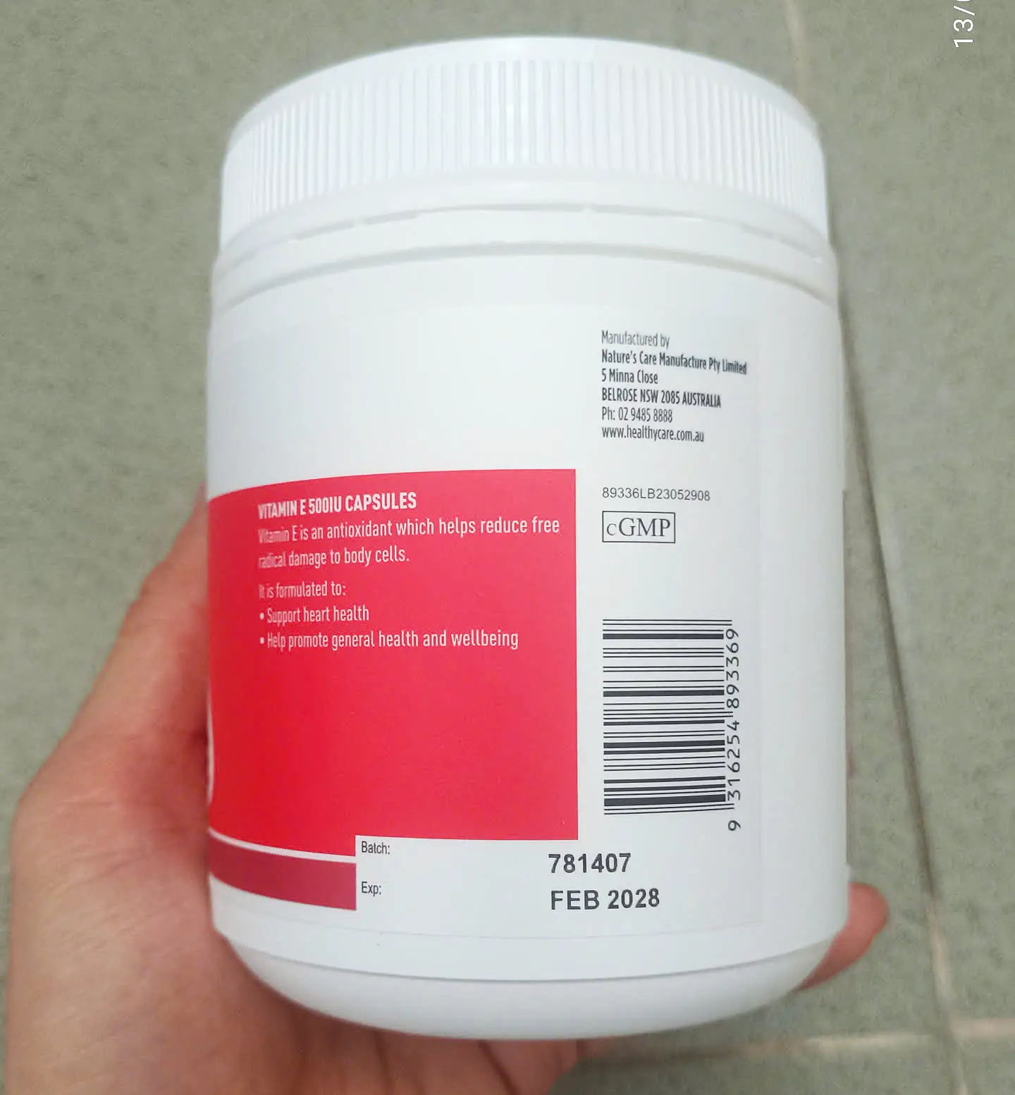 Viên uống Vitamin E Healthy Care 500IU hộp 200 viên của Úc Viên uống Vitamin E 500IU Healthy Care 200 viên