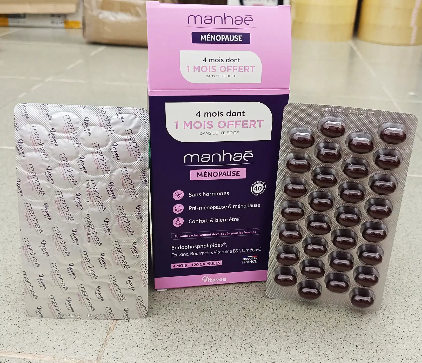 Viên uống nội tiết Manhae Menopause 120 viên của Pháp Viên uống cân bằng nội tiết Manhae Menopause Nutrisante của Pháp 120 viên