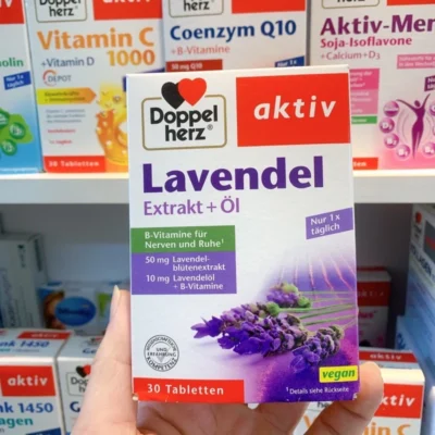 Viên uống ngủ ngon Lavendel Doppelherz 30 viên của Đức Viên uống ngủ ngon Lavendel Extrakt + Öl Doppelherz Aktiv hộp 30 viên