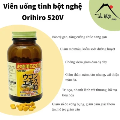 Viên uống tinh bột nghệ mùa thu Orihiro 520 viên của Nhật Bản Viên uống tinh bột nghệ mùa thu Orihiro 520 viên của Nhật Bản