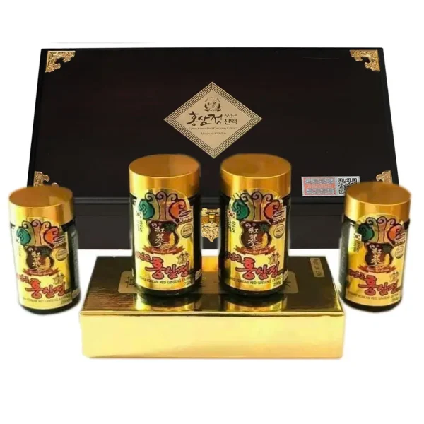 Cao Hồng Sâm KANGHWA Hộp Gỗ 4 Lọ x 250g (6Year Korea Red Ginseng)
