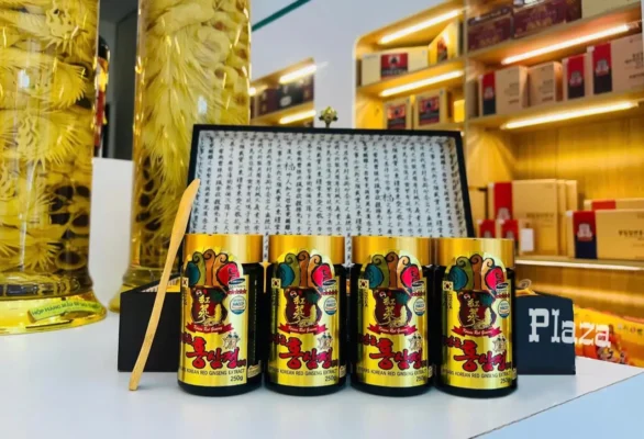 Cao hồng sâm Kanghwa hộp gỗ 4 Lọ x 250g của Hàn Quốc Cao hồng sâm Kanghwa Hàn Quốc hộp gỗ 250g x 4 lọ
