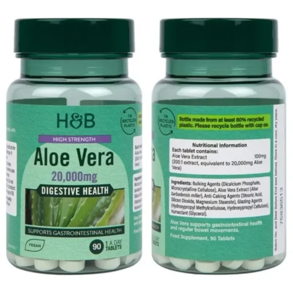 Thải độc ruột Holland & Barrett High Strength Aloe Vera 90 Tablets