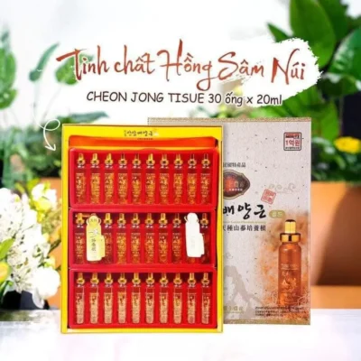Tinh chất sâm núi 30 ống Cheong Jong của Hàn Quốc Tinh Chất Hồng Sâm Núi Cheon Jong Tissue Hộp 30 ống x 20ml