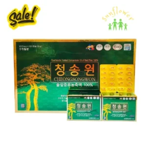 Tinh dầu thông đỏ Cheongsongwon hộp xanh 180 viên của Hàn Quốc