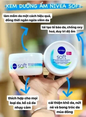 Kem dưỡng ẩm Nivea Soft 200ml của Đức Kem dưỡng ẩm Nivea Soft Đức 200ml