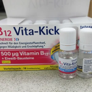 Chai uống Vitamin B12 Vita Kick Tetesept 500µg 18 ống của Đức Tetesept B12 Vita Kick Bổ Sung Vitamin B12 Liều Cao 18 ống của Đức