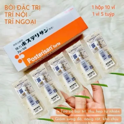 Thuốc bôi trĩ Posterisan Forte Nhật Bản lẻ vỉ 5 tuýp x 2g Thuốc bôi trĩ của Nhật Posterisan
