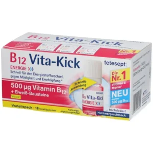 Chai uống Vitamin B12 Vita Kick Tetesept 500µg 18 ống của Đức Tuýp Uống Vitamin B12 Vita-kick Tetesept 500mg