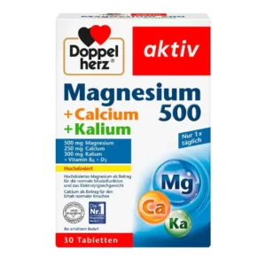 Viên Uống Doppelherz Magnesium 500 Calcium Kalium, 30 Viên