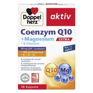 Viên uống Hỗ trợ hệ tim mạch Doppelherz Coenzyme Q10 Extra + Magnesium hộp 30 viên