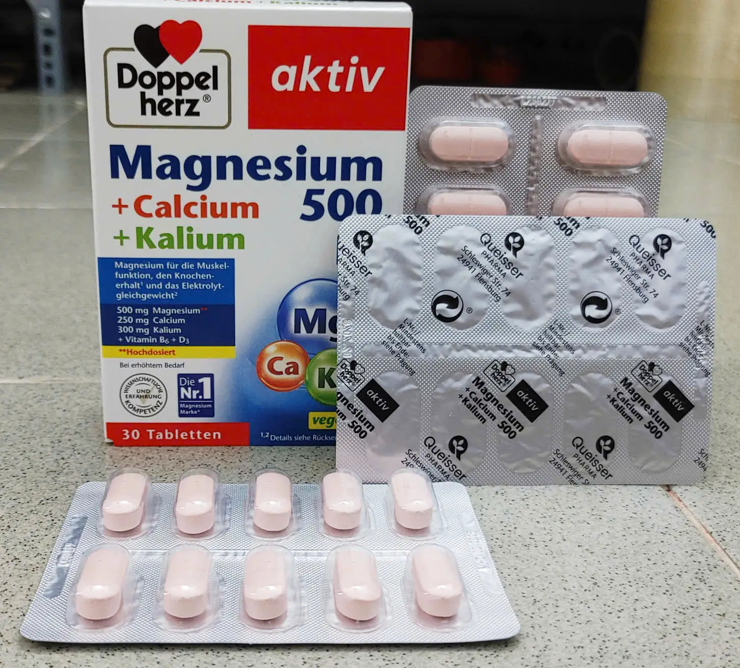 Doppelherz Magnesium 500 + Calcium + Kalium 30 viên của Đức Viên uống Magnesium 500 + Calcium + Kalium Doppelherz 30 viên của Đức