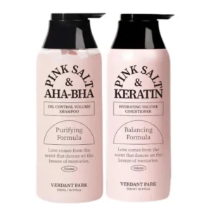 Bộ đôi Dầu Gội Xả VERDANT PARK 500ml muối hồng Himalaya AHA BHA
