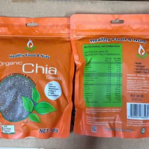 Hạt chia Organic Úc 500g túi cam Healthy Food & Nuts Hạt chia Organic Úc 500g Healthy Food & Nuts
