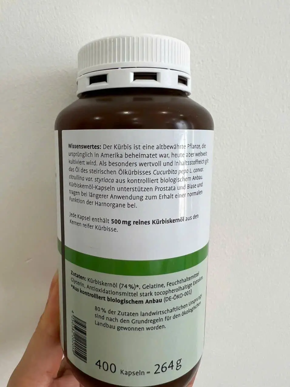 Viên uống bổ thận Sanct Bernhard Kurbiskernol Kapseln 150 viên của Đức Thuốc Trị Tiểu Đêm Sanct Bernhard Kurbiskernol Kapseln Chính Hãng Đức