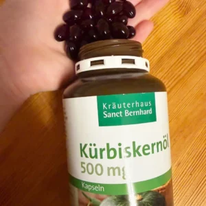 Viên uống bổ thận Sanct Bernhard Kurbiskernol Kapseln 150 viên của Đức thuốc trị tiểu đêm Sanct Bernhard Kurbiskernol Kapseln