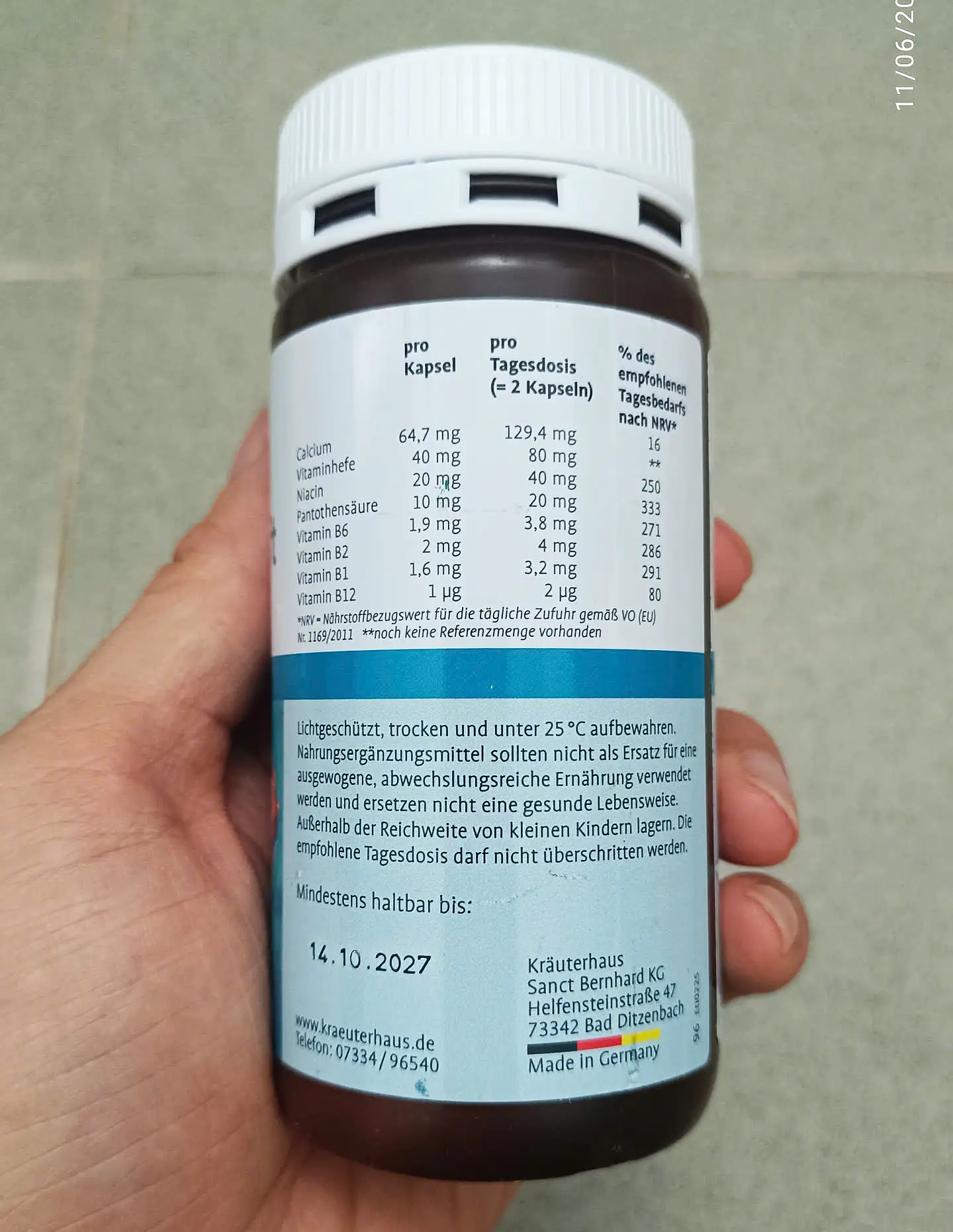 Viên bổ thần kinh Nervenkraft Sanct Bernhard 180 viên của Đức Bổ thần kinh Sanct Bernhard Nervenkraft Vitamin Đức 180 viên