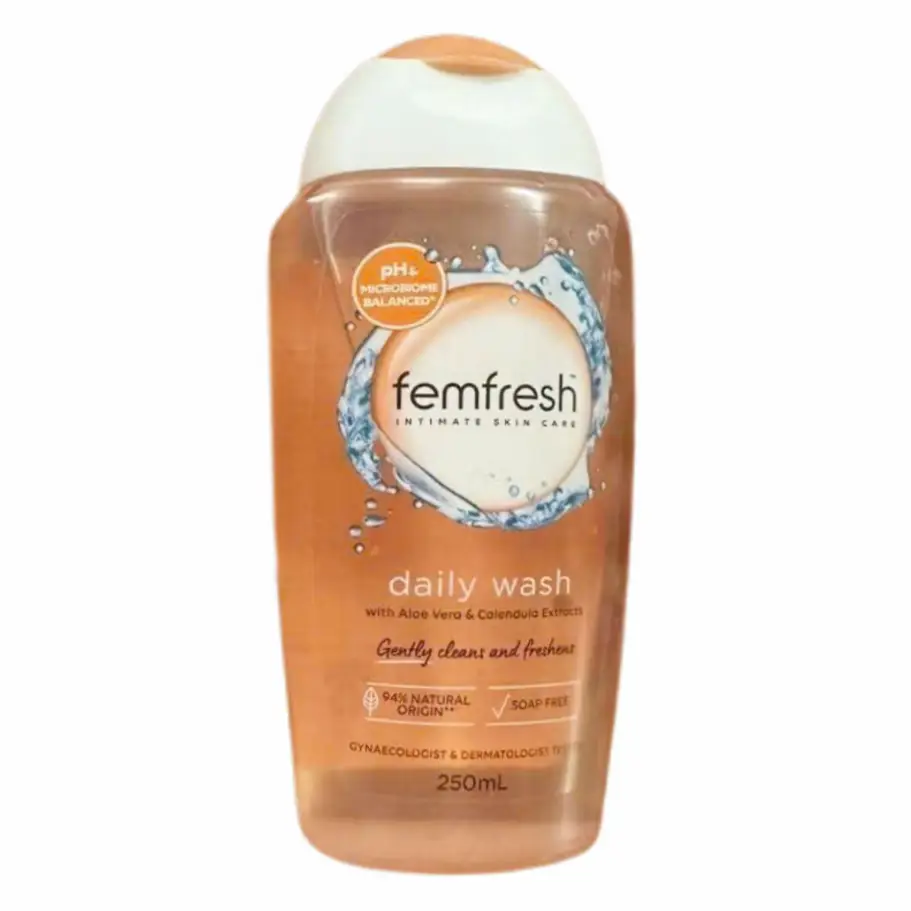 Dung dịch vệ sinh Femfresh màu cam 250ml của Úc Dung dịch vệ sinh Femfresh Daily Wash màu cam (250ml) Úc
