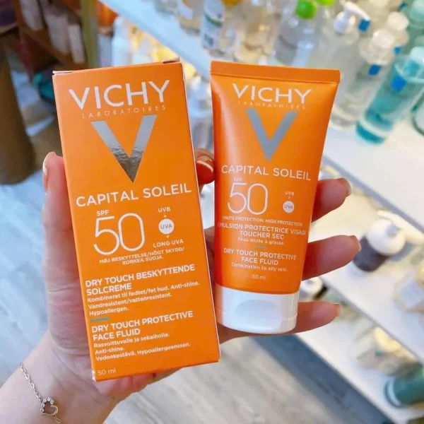 Kem Chống Nắng Vichy Capital Soleil Dry Touch Protective Face Fluid SPF50 UVB+UV