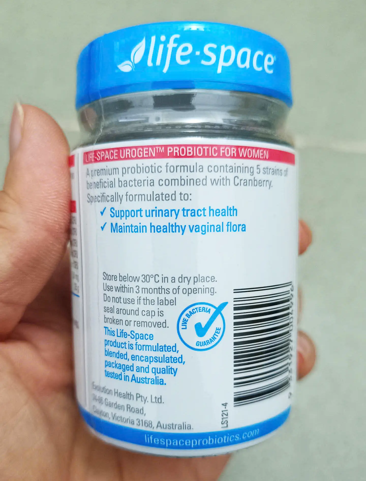 Men vi sinh Life Space Urogen Probiotic for Women with Cranberry 40 viên của Úc Men vi sinh cho nữ Life Space Urogen Probiotic For Women của Úc 40 viên