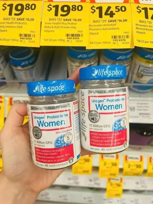 Men vi sinh Life Space Urogen Probiotic for Women with Cranberry 40 viên của Úc Men vi sinh cho nữ giới Life Space Urogen Probiotic For Women 40 viên