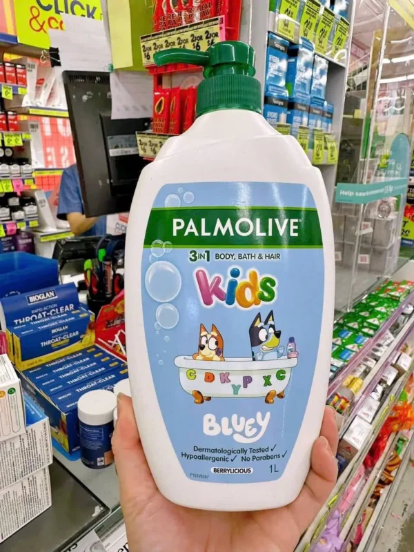 Sữa tắm cho bé 3trong1 Palmolive 3in1 Kids Bluey Body, Bath Hair chai 1 Lít