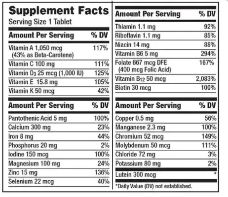 Vitamin Centrum Silver Women 50+ 275 viên của Mỹ Thành phần vitamin dành cho phụ nữ trên 50 tuổi Centrum Silver Women 50+ 275 viên